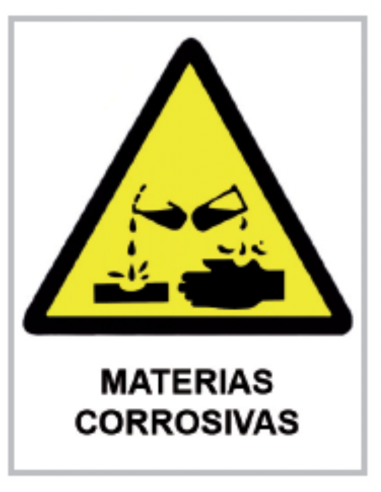 Cartel PVC 40x30 Materias corrosivas