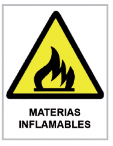 Cartel PVC 40x30 Materias inflamables