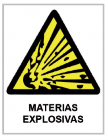 Cartel PVC 40x30 Materias explosivas