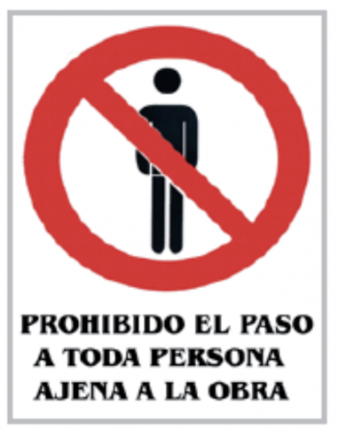 Cartel PVC 40x30 Prohibido el paso a...