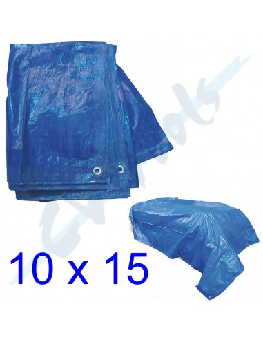 Toldo polietileno 10x15 azul 80 gr.