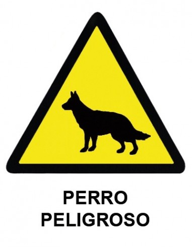 Cartel PVC 21x29 Perro Peligroso