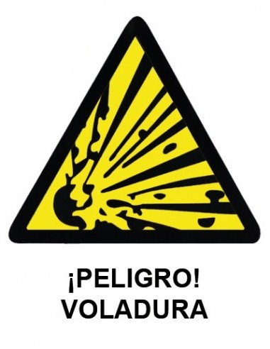 Cartel PVC 21x29  ¡Peligro! Voladura