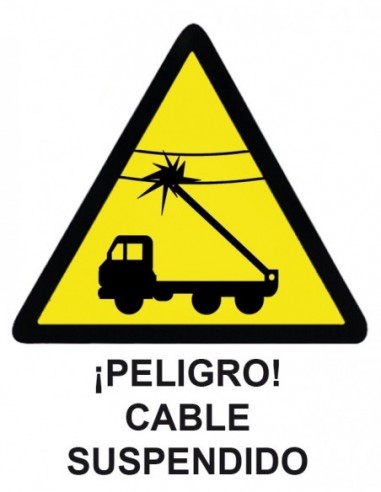Cartel PVC 21x29 ¡Peligro! cable...