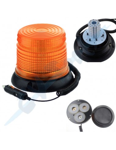 Rotativo LED 12v base magnética +...