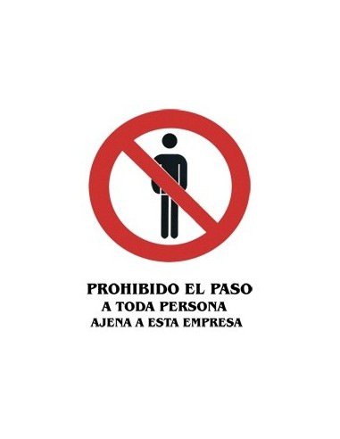 Cartel PVC 40x30 Prohibido el paso a...