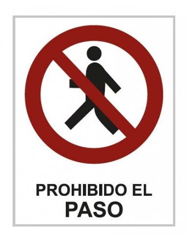 Cartel PVC 40x30 Prohibido el paso