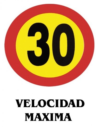 Cartel PVC 40x30 Velocidad Máxima 30