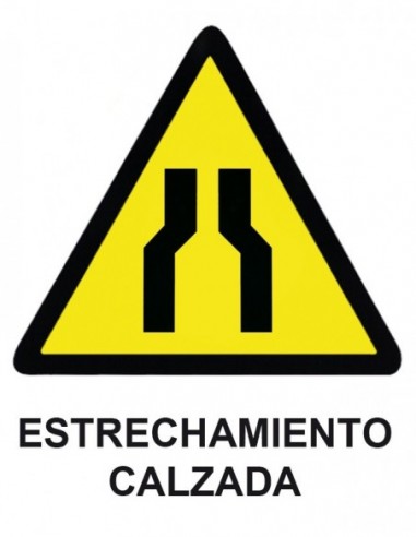 Cartel PVC 40x30 Estrechamiento...