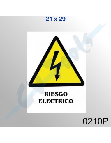 Cartel PVC 21x29 Riesgo eléctrico