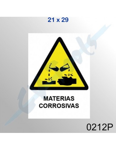 Cartel PVC 21x29 Materias corrosivas