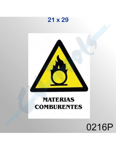 Cartel PVC 21x29 Materias comburentes