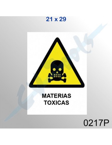 Cartel PVC 21x29 Materias toxicas