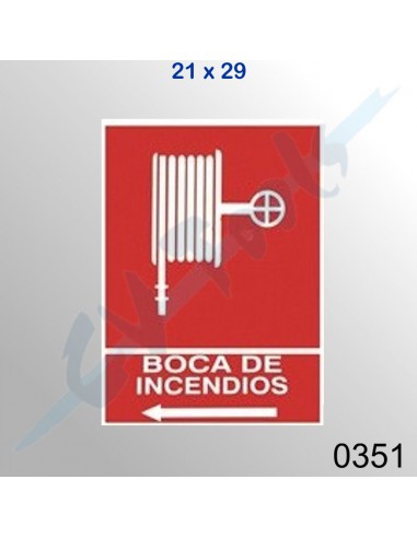 Cartel PVC 21x29 Boca de incendios