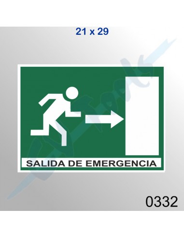 Cartel PVC 21x29 Salida de emergencia...