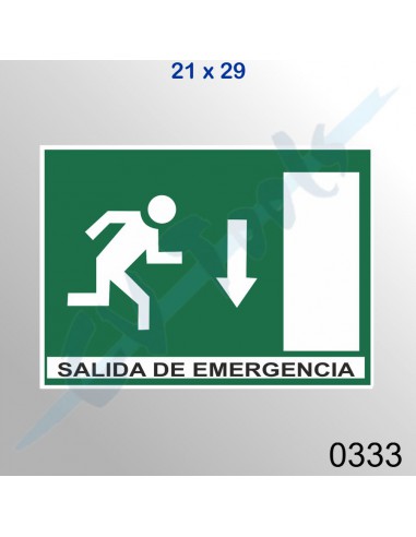 Cartel PVC 21x29 Salida de emergencia...