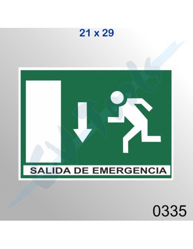 Cartel PVC 21x29 Salida de emergencia...