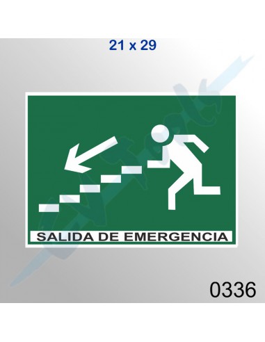 Cartel PVC 21x29 Salida de emergencia...