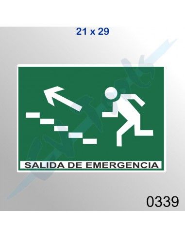 Cartel PVC 21x29 Salida de emergencia...