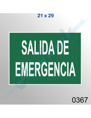 Cartel PVC 21x29Salida de emergencia