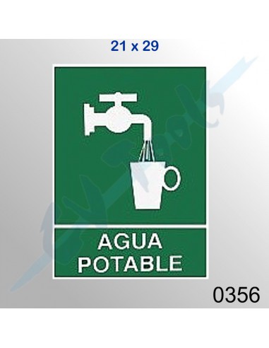 Cartel PVC 21x29 Agua Potable