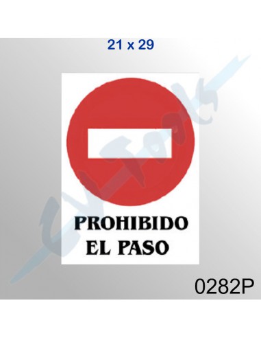 Cartel PVC 21x29 Prohibido el paso