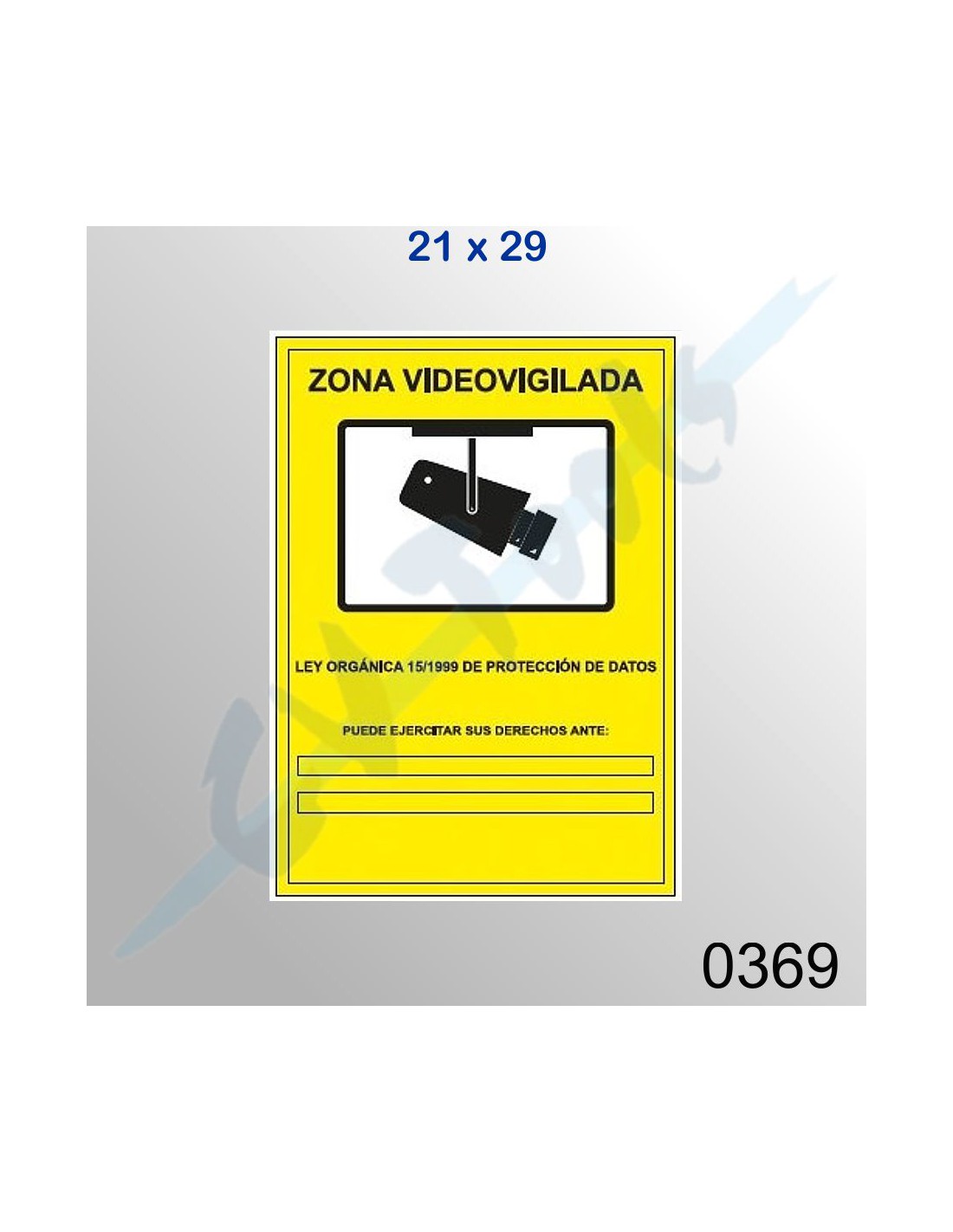 Cartel PVC 21x29 Zona Videovigilada