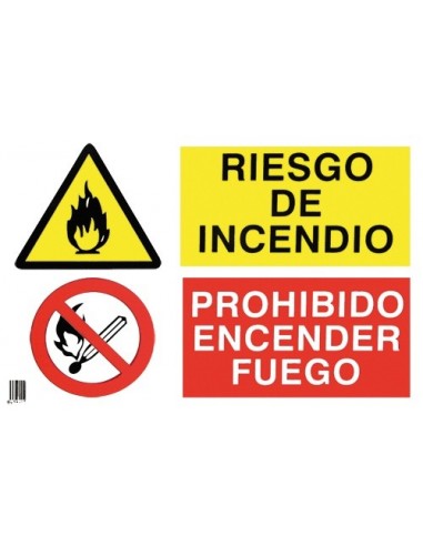 Cartel PVC 40x60 Riesgo de incendio