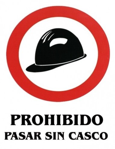 Adhesivo 11x15 Prohibido pasar sin casco