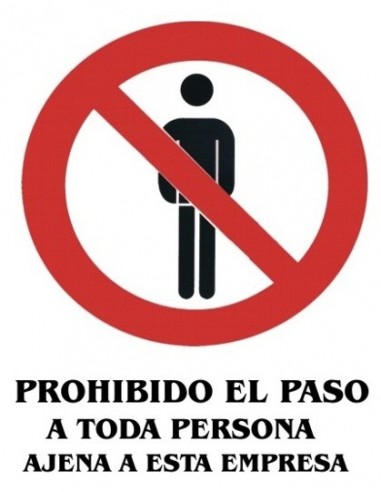 Adheisvo 11x15 Prohibido el paso a...