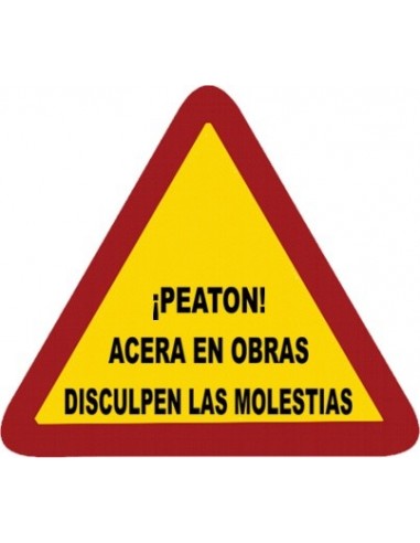 Señal bolsa acera en obras